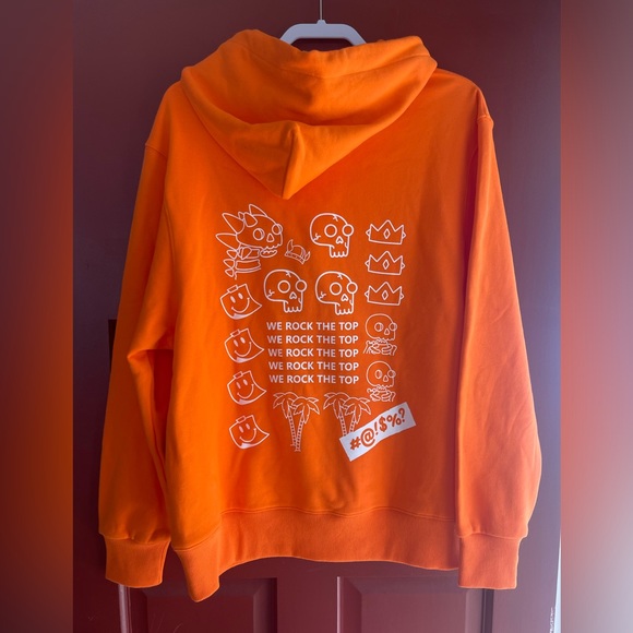 NWT Oversized Solana Hills DYOR (Do your own research) orange hoodie 100% cotton - Picture 5 of 12